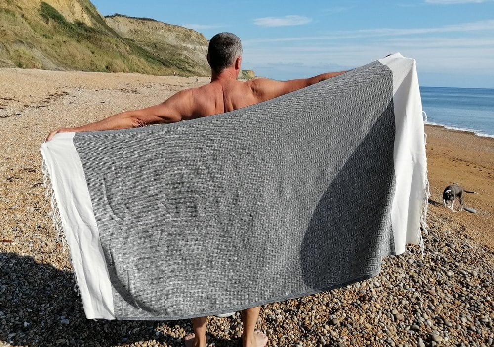 Cornish Grey Turkish Hammam Towel2