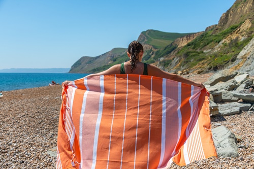 Dorset Orange Turkish Hammam Towel1