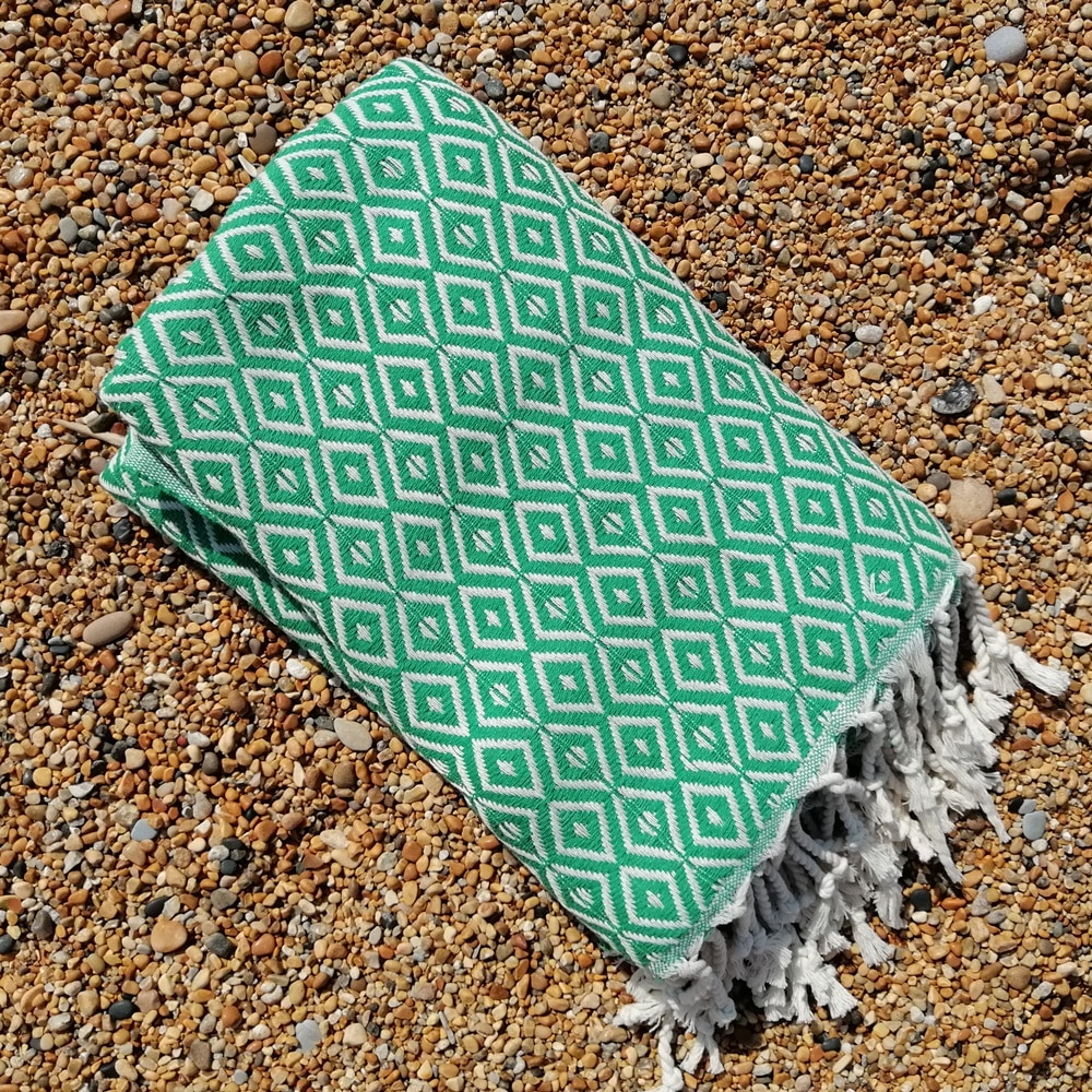 Diamond Green Quick Dry Turkish Hammam Towel