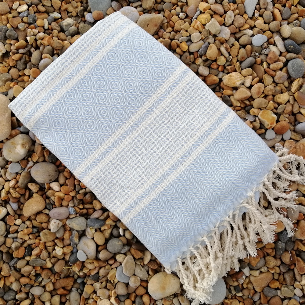 Rio Light Blue Turkish Hammam towel
