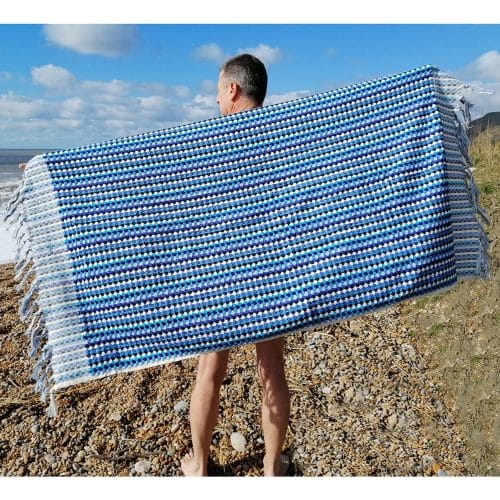 Bobbly Blue Turkish Hammam Towel 1