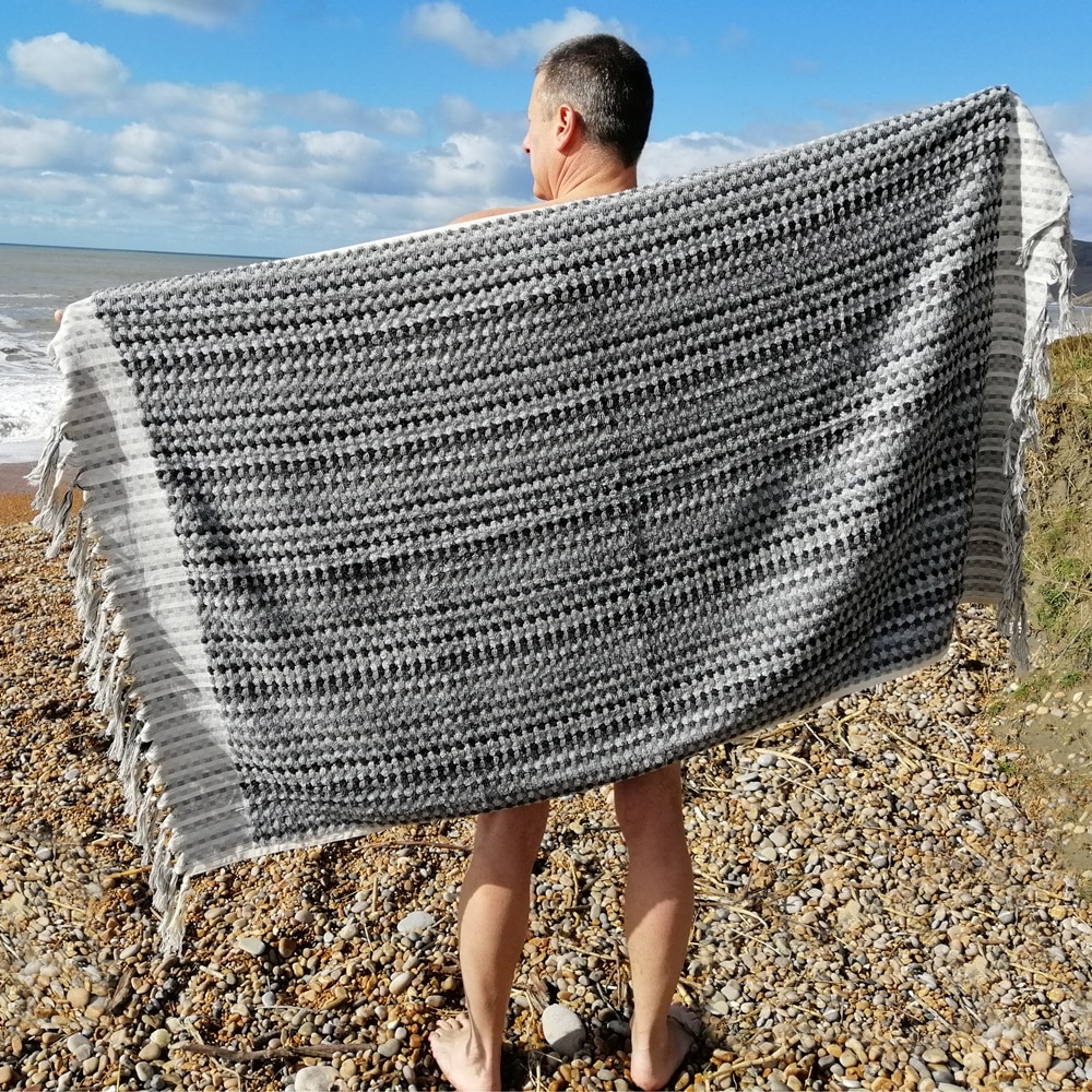 Bobbly Grey Turkish Hammam Towel