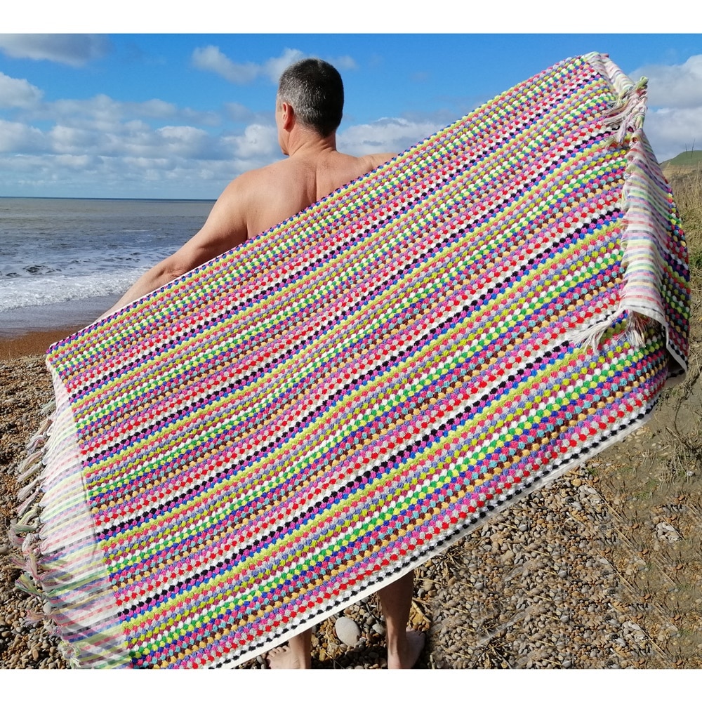 Bobbly Rainbow Turkish Hammam Towel