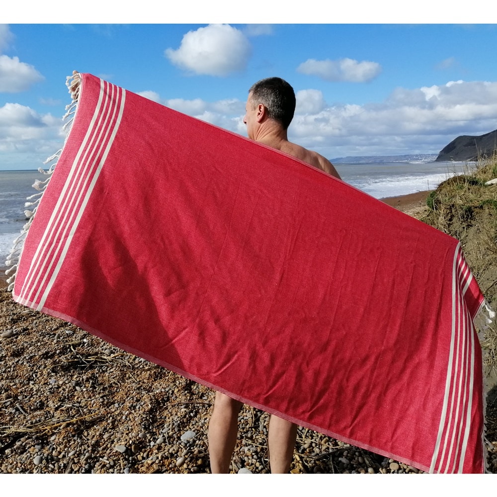 Porto Red Turkish Hammam Towel