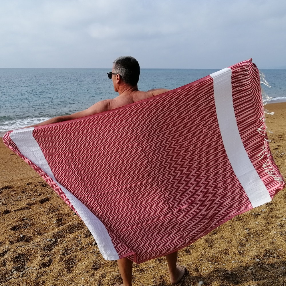 Bora Bora Red Turkish Hammam Towel
