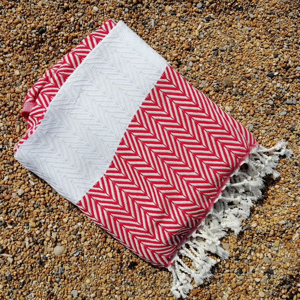 Bora Bora Red Turkish Hammam Towel