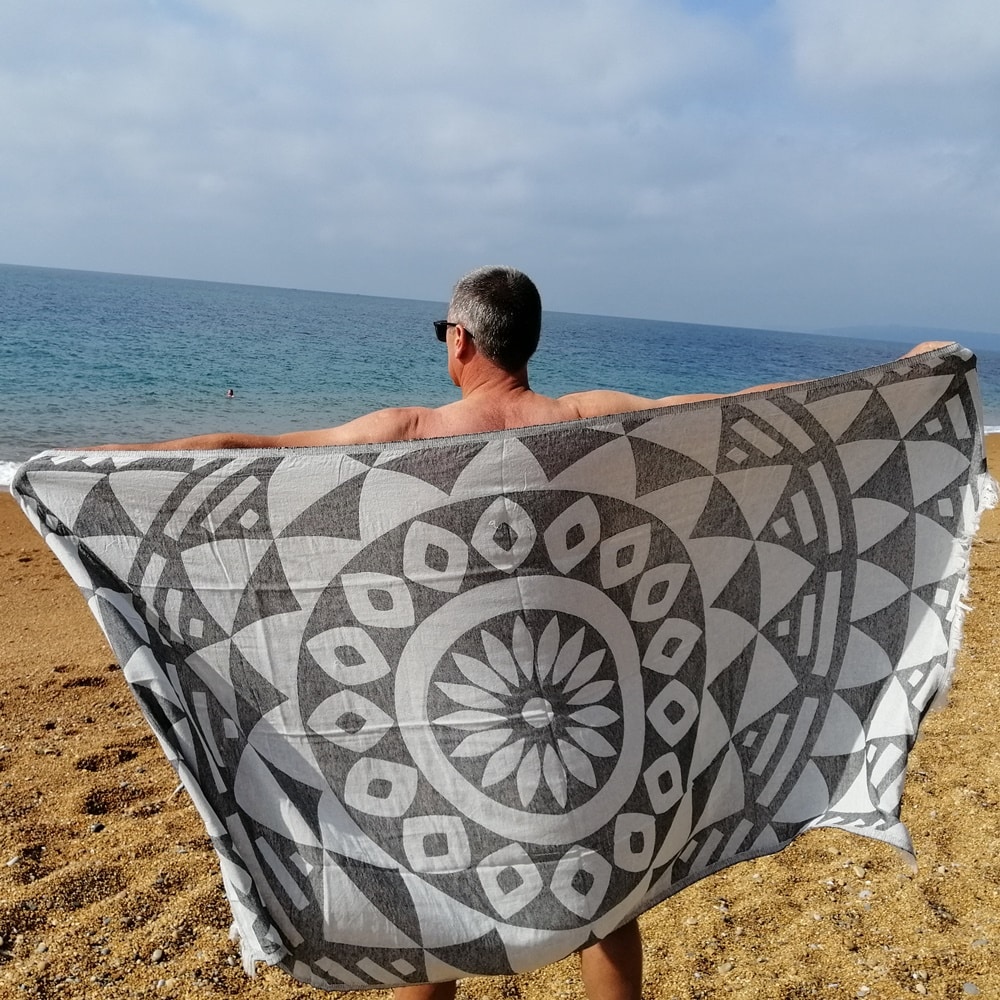 Cancun Grey Quick dry Turkish Hammam Towel