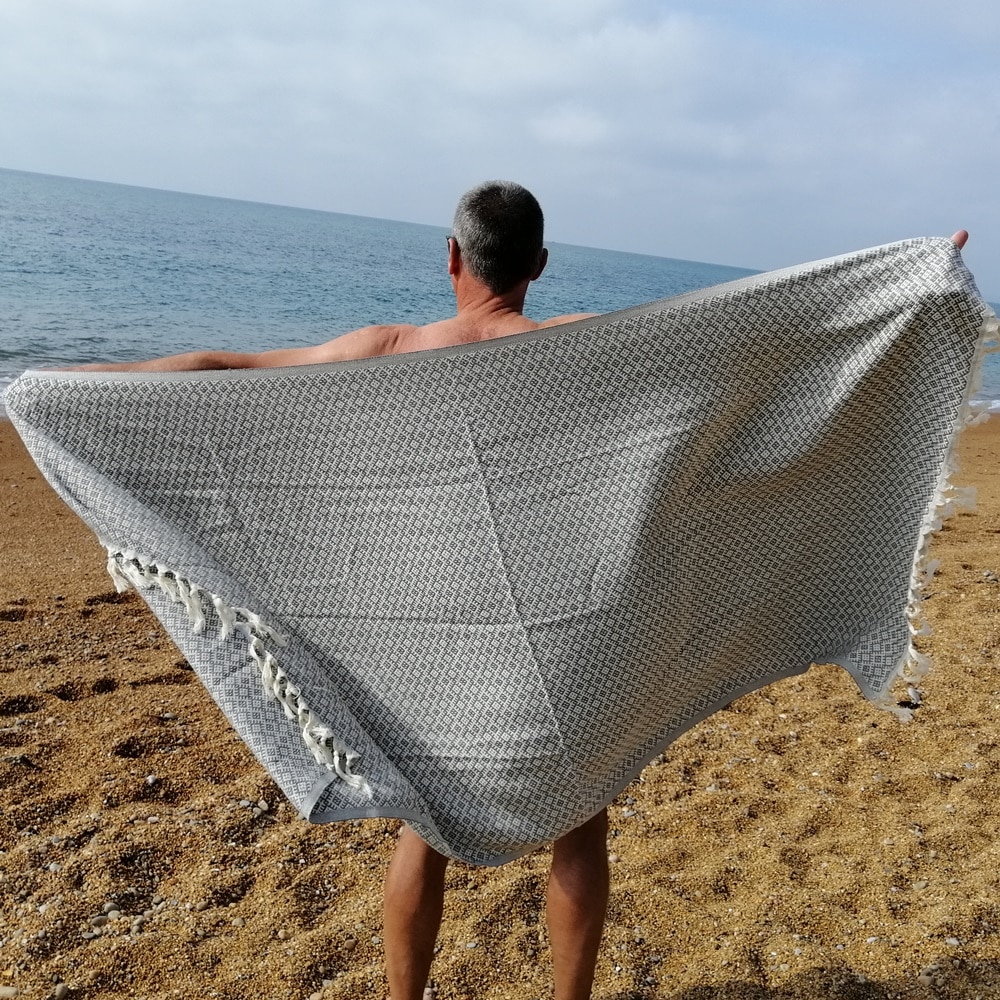 Inca Grey quick dry Turkish hammam Towel
