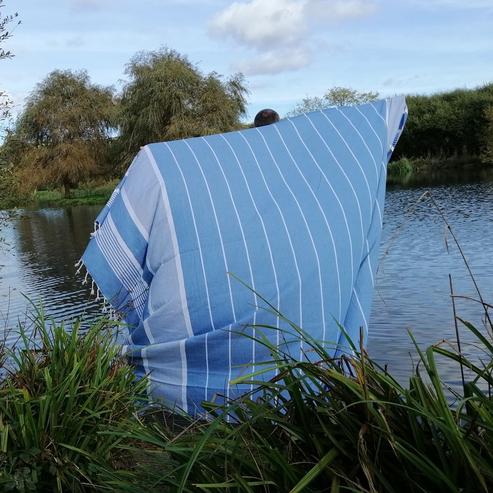 Dorset Sky Blue quick dry XXL hammam towel