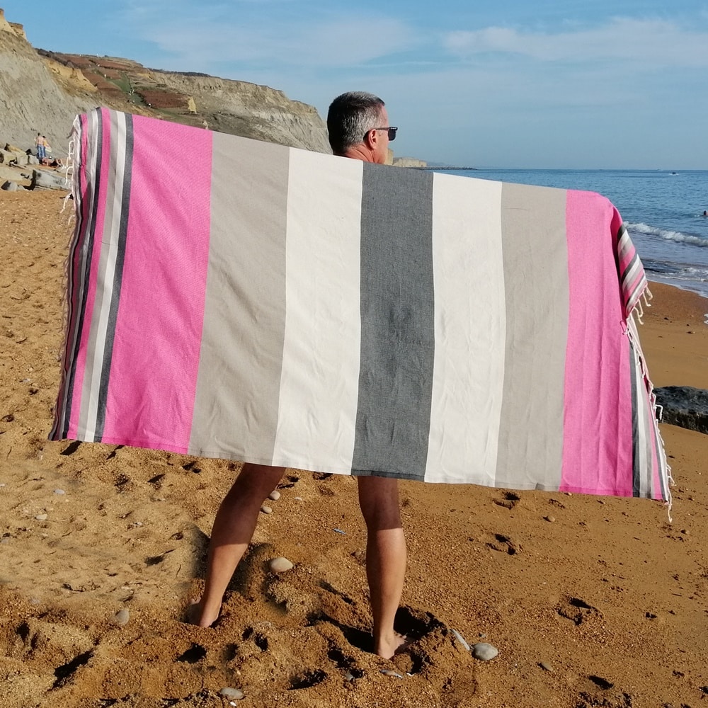 Mali Pink Quick Dry Hammam Travel Towel 1
