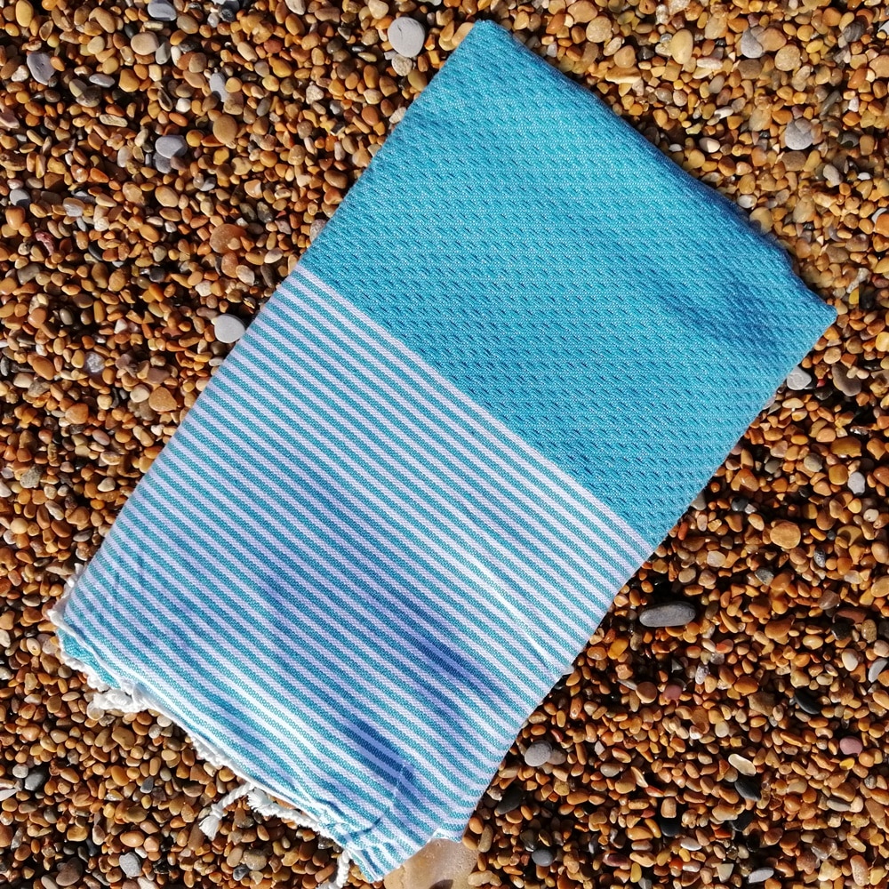 Zanzibar Turquoise Quick Dry Hammam Travel Towel