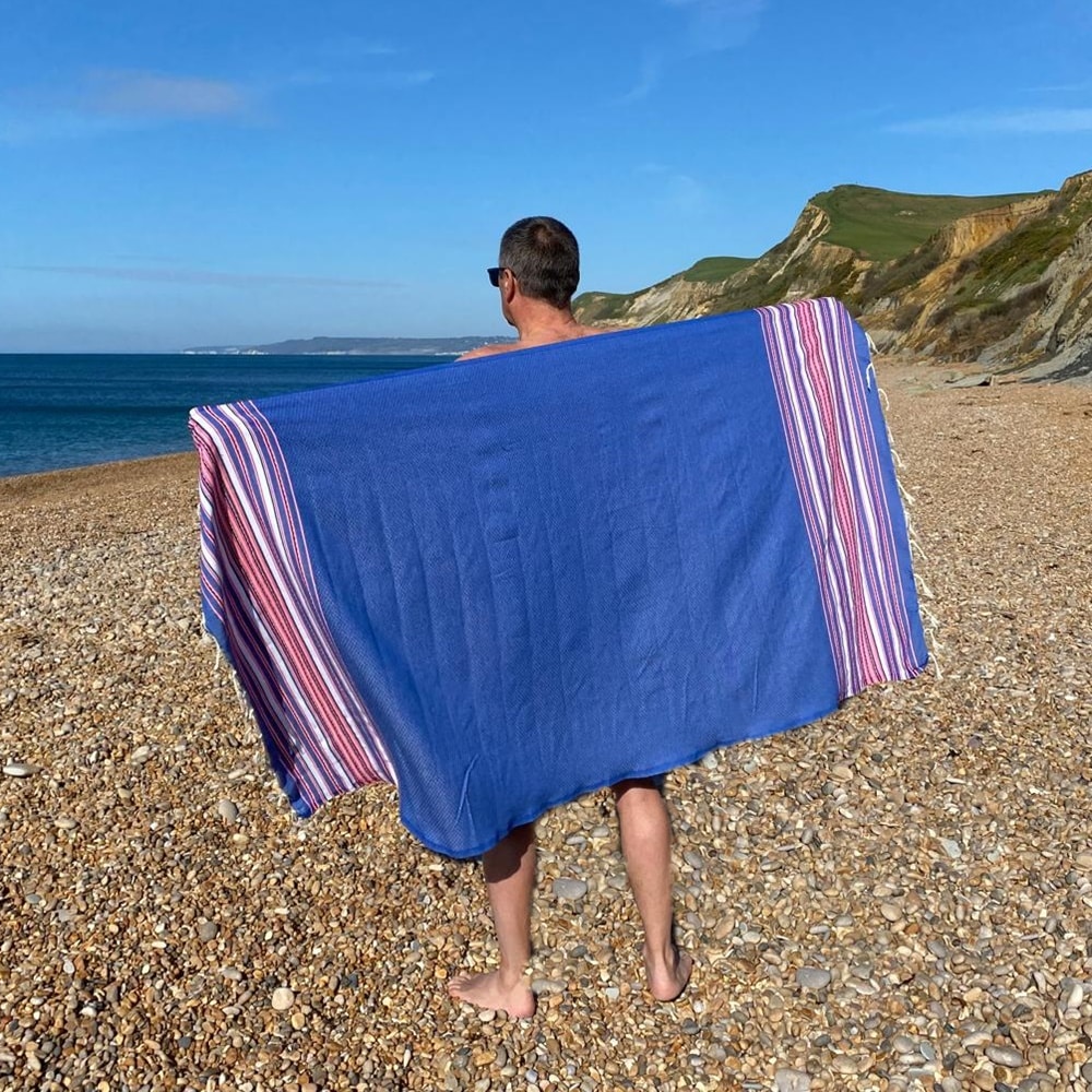 Capri blue quick drying hammam travel towel