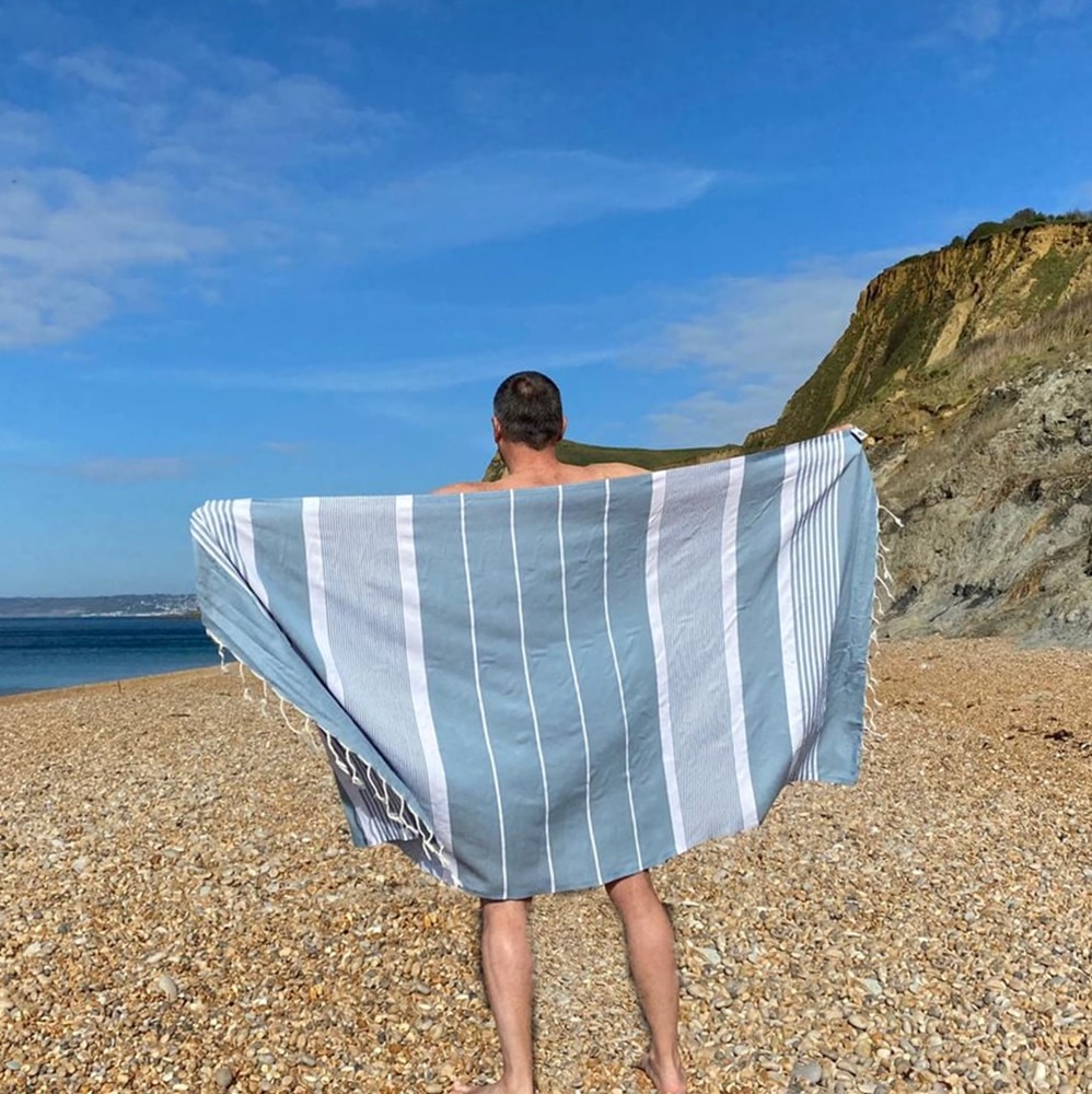 Dorset Aqua 100% cotton travel hammam towel