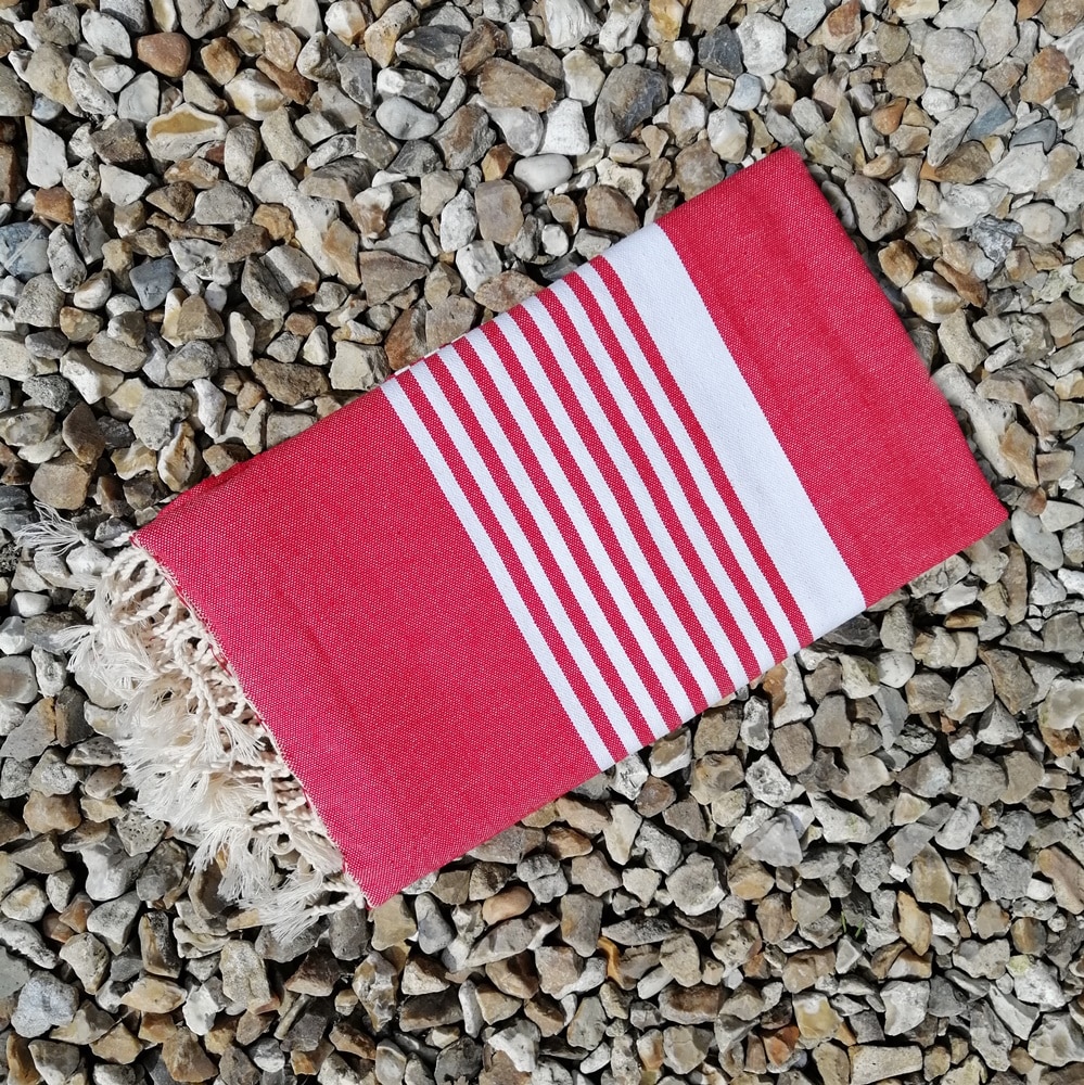 Dorset Red Hammam travel deck Towel