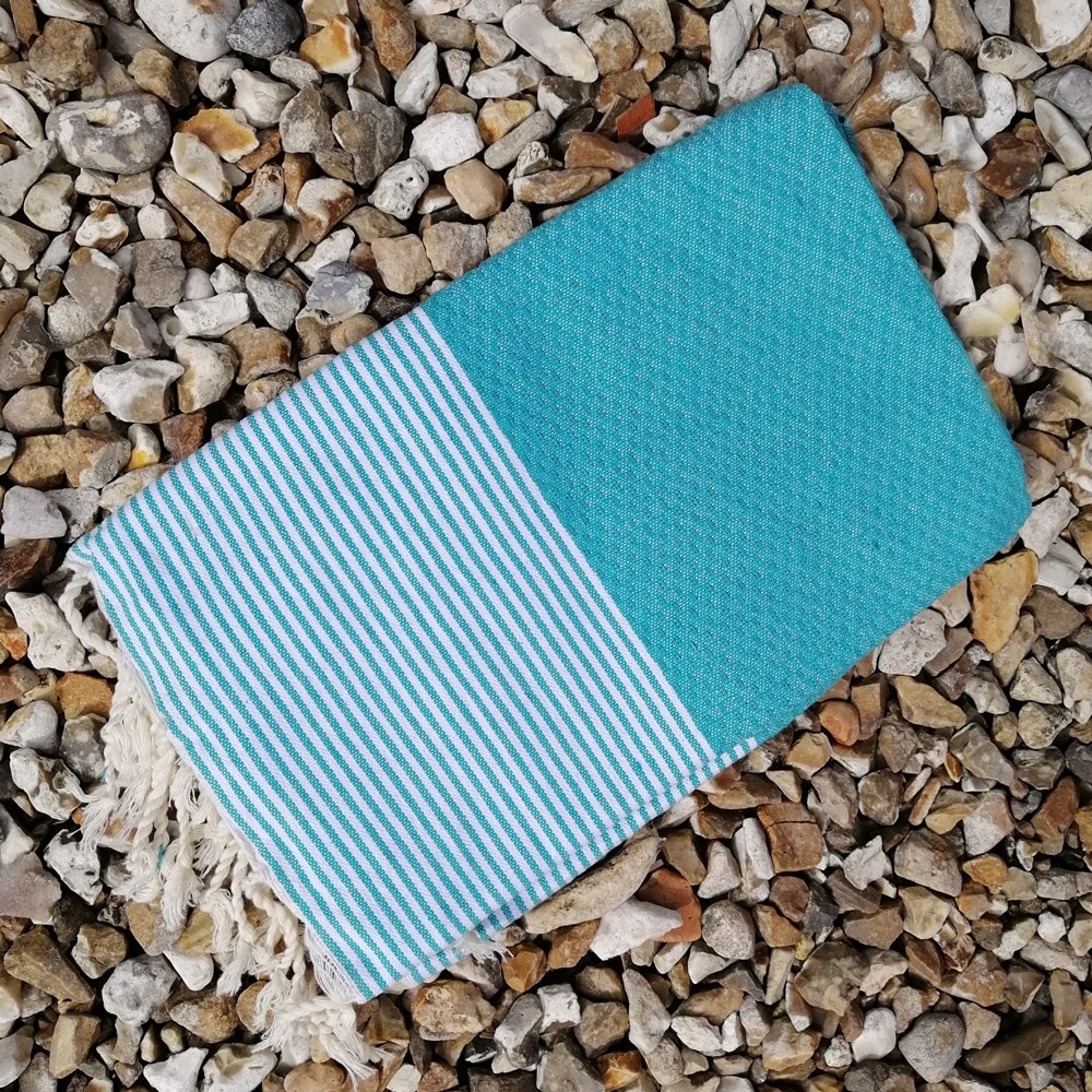 Zanzibar Aqua blue hammam towels