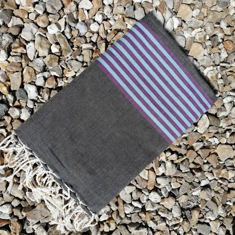 Jakarta charcoal lightweight 100% cotton hammam towel
