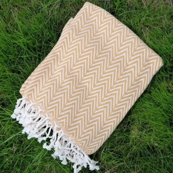 Chevron Gold Turkish Hammam Towel